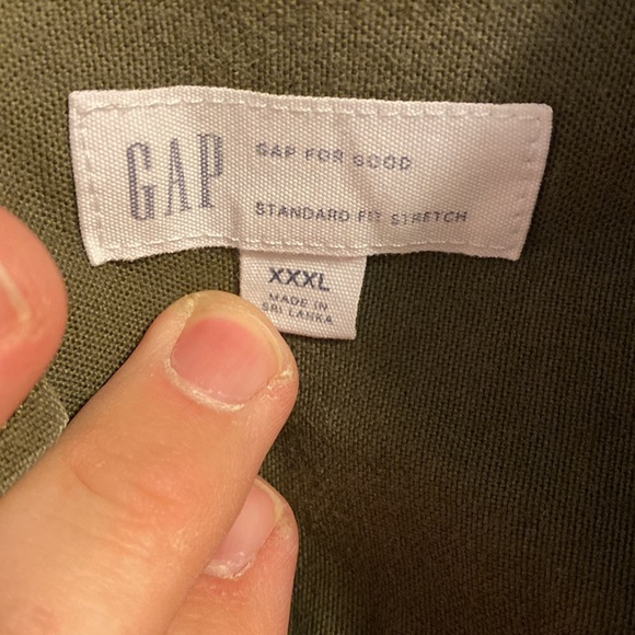 Mens XXXL Gap green button down shirt - Picture 2 of 3